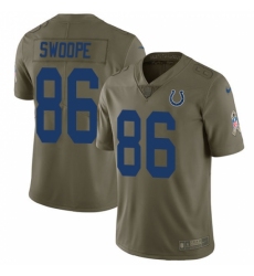 Men's Nike Indianapolis Colts #86 Erik Swoope Limited Olive 2017 Salute to Service NFL Jersey