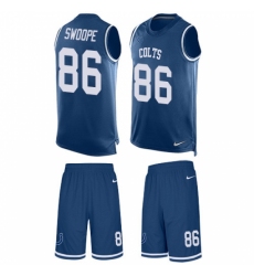 Men's Nike Indianapolis Colts #86 Erik Swoope Limited Royal Blue Tank Top Suit NFL Jersey