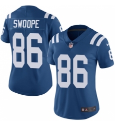 Women's Nike Indianapolis Colts #86 Erik Swoope Elite Royal Blue Team Color NFL Jersey