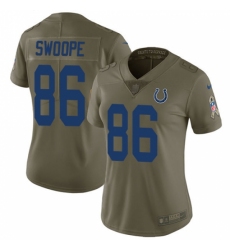 Women's Nike Indianapolis Colts #86 Erik Swoope Limited Olive 2017 Salute to Service NFL Jersey