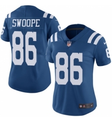 Women's Nike Indianapolis Colts #86 Erik Swoope Limited Royal Blue Rush Vapor Untouchable NFL Jersey