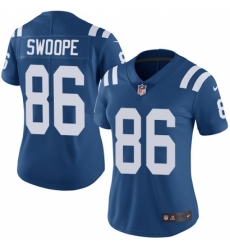 Women's Nike Indianapolis Colts #86 Erik Swoope Royal Blue Team Color Vapor Untouchable Limited Player NFL Jersey