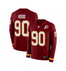 Men's Nike Washington Redskins #90 Ziggy Hood Limited Burgundy Therma Long Sleeve NFL Jersey