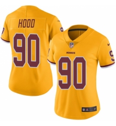 Women's Nike Washington Redskins #90 Ziggy Hood Limited Gold Rush Vapor Untouchable NFL Jersey