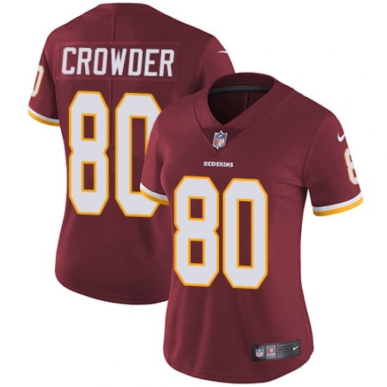 Women's Nike Washington Redskins #80 Jamison Crowder Burgundy Red Team Color Vapor Untouchable Limited Player NFL Jersey Women's Nike Washington Redskins #80 Jamison Crowder Burgundy Red Team Color Vapor Untouchable Limited Player NFL Jersey
