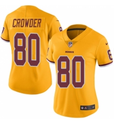 Women's Nike Washington Redskins #80 Jamison Crowder Limited Gold Rush Vapor Untouchable NFL Jersey