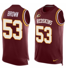 Men's Nike Washington Redskins #53 Zach Brown Limited Red Player Name & Number Tank Top NFL Jersey