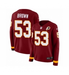Women's Nike Washington Redskins #53 Zach Brown Limited Burgundy Therma Long Sleeve NFL Jersey