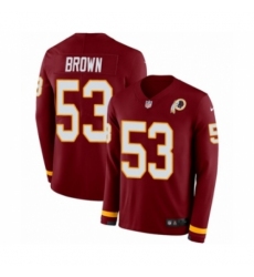 Youth Nike Washington Redskins #53 Zach Brown Limited Burgundy Therma Long Sleeve NFL Jersey