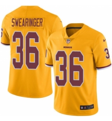 Youth Nike Washington Redskins #36 D.J. Swearinger Limited Gold Rush Vapor Untouchable NFL Jersey