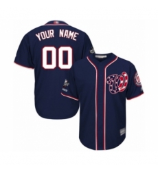 Men's Washington Nationals Customized Replica Navy Blue Alternate 2 Cool Base 2019 World Series Champions Baseball Jersey