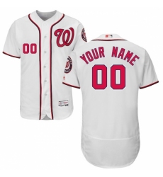 Men's Washington Nationals Majestic Home White Flex Base Authentic Collection Custom Jersey