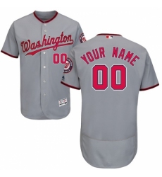 Men's Washington Nationals Majestic Road Gray Flex Base Authentic Collection Custom Jersey