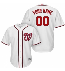 Men's Washington Nationals Majestic White Cool Base Custom Jersey