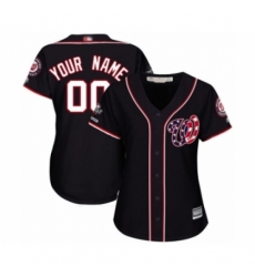 Women's Washington Nationals Customized Authentic Navy Blue Alternate 2 Cool Base 2019 World Series Champions Baseball Jersey