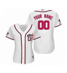 Women's Washington Nationals Customized Authentic White Home Cool Base 2019 World Series Champions Baseball Jersey