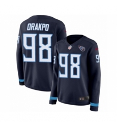 Women's Nike Tennessee Titans #98 Brian Orakpo Limited Navy Blue Therma Long Sleeve NFL Jersey