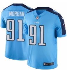 Men's Nike Tennessee Titans #91 Derrick Morgan Limited Light Blue Rush Vapor Untouchable NFL Jersey