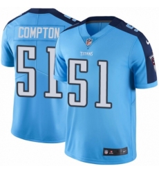 Men's Nike Tennessee Titans #51 Will Compton Elite Light Blue Rush Vapor Untouchable NFL Jersey