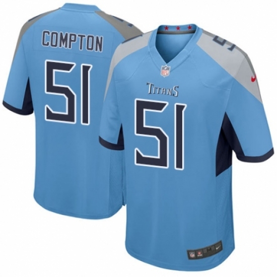 Men's Nike Tennessee Titans #51 Will Compton Game Light Blue Alternate NFL Jersey Men's Nike Tennessee Titans #51 Will Compton Game Light Blue Alternate NFL Jersey