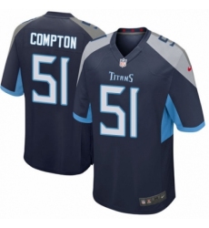 Men's Nike Tennessee Titans #51 Will Compton Game Navy Blue Team Color NFL Jersey