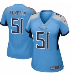 Women's Nike Tennessee Titans #51 Will Compton Game Light Blue Alternate NFL Jersey