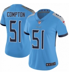 Women's Nike Tennessee Titans #51 Will Compton Light Blue Alternate Vapor Untouchable Limited Player NFL Jersey