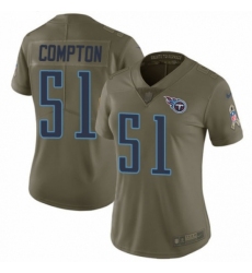 Women's Nike Tennessee Titans #51 Will Compton Limited Olive 2017 Salute to Service NFL Jersey