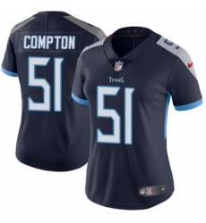 Women's Nike Tennessee Titans #51 Will Compton Navy Blue Team Color Vapor Untouchable Limited Player NFL Jersey