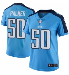 Women's Nike Tennessee Titans #50 Nate Palmer Limited Light Blue Rush Vapor Untouchable NFL Jersey