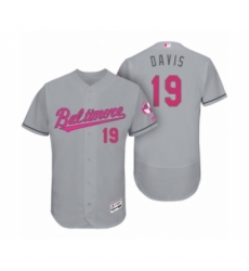 Men's Baltimore Orioles #19 Chris Davis Mothers Day Gray Flex Base Jersey