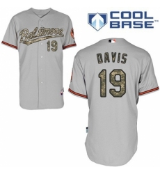 Men's Majestic Baltimore Orioles #19 Chris Davis Replica Grey USMC Cool Base MLB Jersey