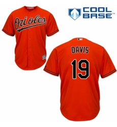 Men's Majestic Baltimore Orioles #19 Chris Davis Replica Orange Alternate Cool Base MLB Jersey