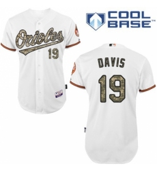 Men's Majestic Baltimore Orioles #19 Chris Davis Replica White USMC Cool Base MLB Jersey