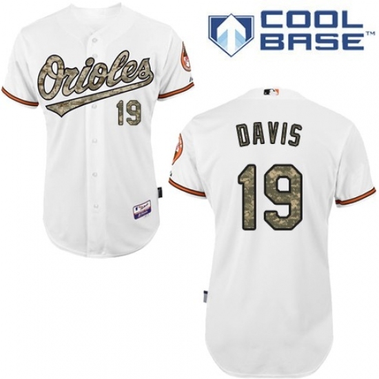 Men's Majestic Baltimore Orioles #19 Chris Davis Replica White USMC Cool Base MLB Jersey Men's Majestic Baltimore Orioles #19 Chris Davis Replica White USMC Cool Base MLB Jersey