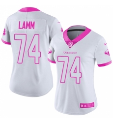 Women's Nike Houston Texans #74 Kendall Lamm Limited White Pink Rush Fashion NFL Jersey