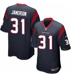 Men's Nike Houston Texans #31 Natrell Jamerson Game Navy Blue Team Color NFL Jersey
