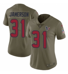 Women's Nike Houston Texans #31 Natrell Jamerson Limited Olive 2017 Salute to Service NFL Jersey