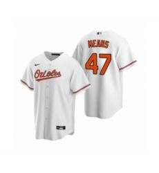 Men's Baltimore Orioles #47 John Means Nike White 2020 Replica Home Jersey