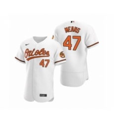 Men's Baltimore Orioles #47 John Means Nike White Authentic 2020 Home Jersey