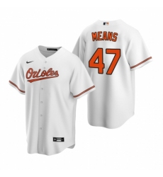 Men's Nike Baltimore Orioles #47 John Means White Home Stitched Baseball Jersey
