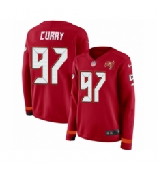Women's Nike Tampa Bay Buccaneers #97 Vinny Curry Limited Red Therma Long Sleeve NFL Jersey