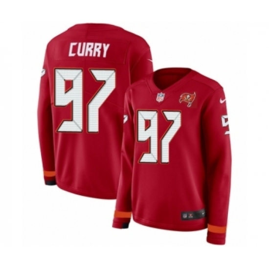 Women's Nike Tampa Bay Buccaneers #97 Vinny Curry Limited Red Therma Long Sleeve NFL Jersey Women's Nike Tampa Bay Buccaneers #97 Vinny Curry Limited Red Therma Long Sleeve NFL Jersey