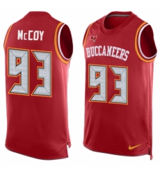 Men's Nike Tampa Bay Buccaneers #93 Gerald McCoy Limited Red Player Name & Number Tank Top NFL Jersey