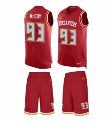 Men's Nike Tampa Bay Buccaneers #93 Gerald McCoy Limited Red Tank Top Suit NFL Jersey