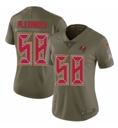 Women's Nike Tampa Bay Buccaneers #58 Kwon Alexander Limited Olive 2017 Salute to Service NFL Jersey