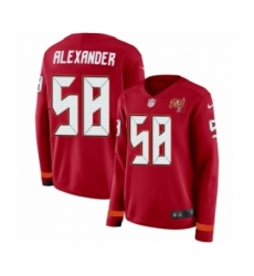 Women's Nike Tampa Bay Buccaneers #58 Kwon Alexander Limited Red Therma Long Sleeve NFL Jersey