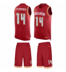 Men's Nike Tampa Bay Buccaneers #14 Ryan Fitzpatrick Limited Red Tank Top Suit NFL Jersey