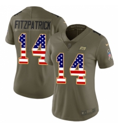 Women's Nike Tampa Bay Buccaneers #14 Ryan Fitzpatrick Limited Olive/USA Flag 2017 Salute to Service NFL Jersey
