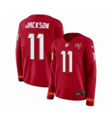 Women's Nike Tampa Bay Buccaneers #11 DeSean Jackson Limited Red Therma Long Sleeve NFL Jersey